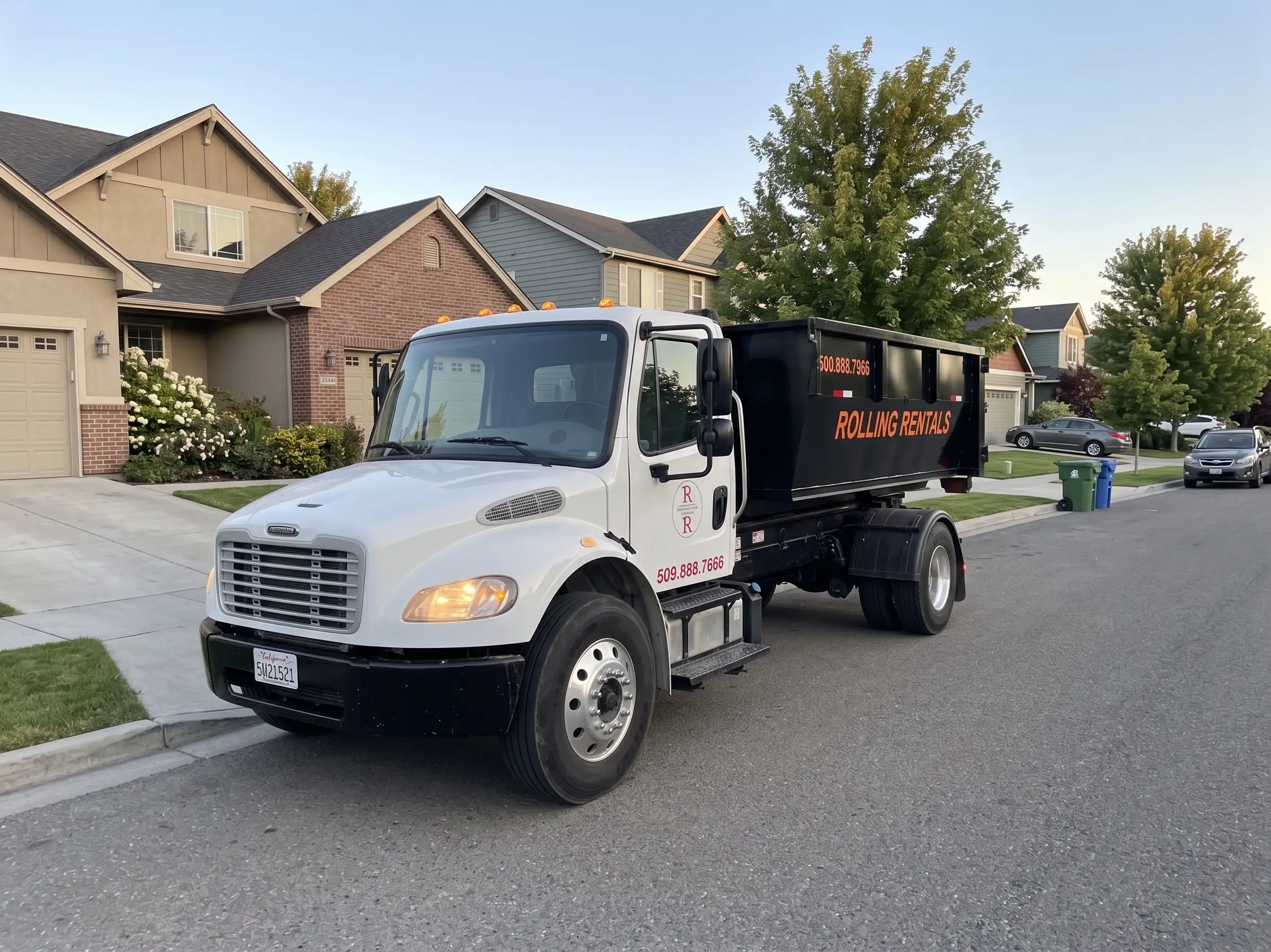Rolling Rentals dumpster delivered to a home in the Wenatchee Valley