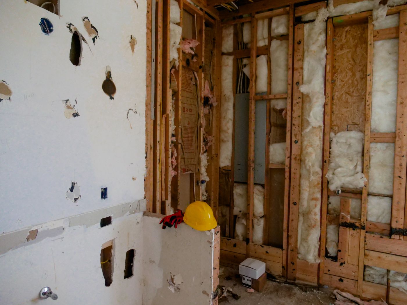 Interior wall removal during a renovation